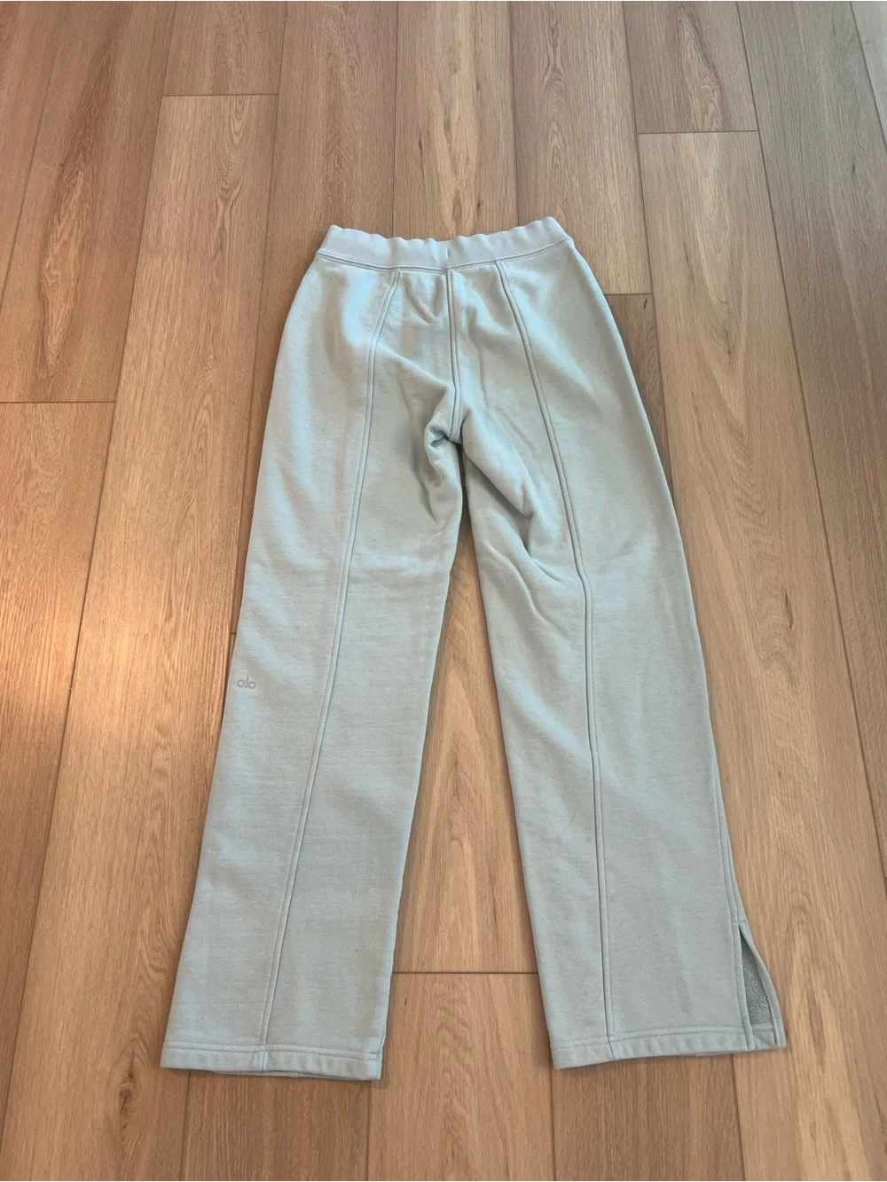 ALO Yoga Pale Blue High-Rise Straight Leg Track Pants